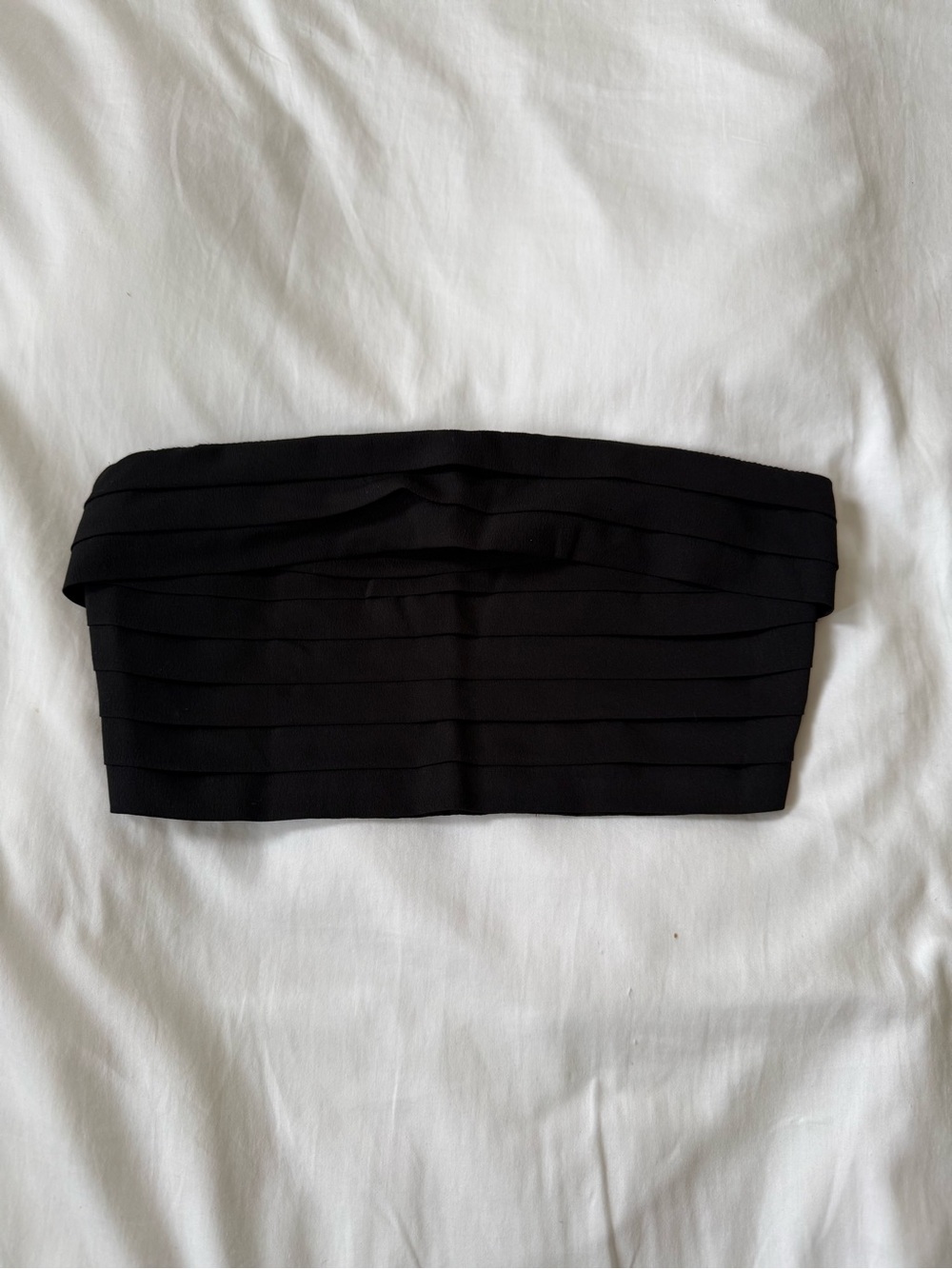 silence + noise Black Strapless Layered Bandeau Crop Top